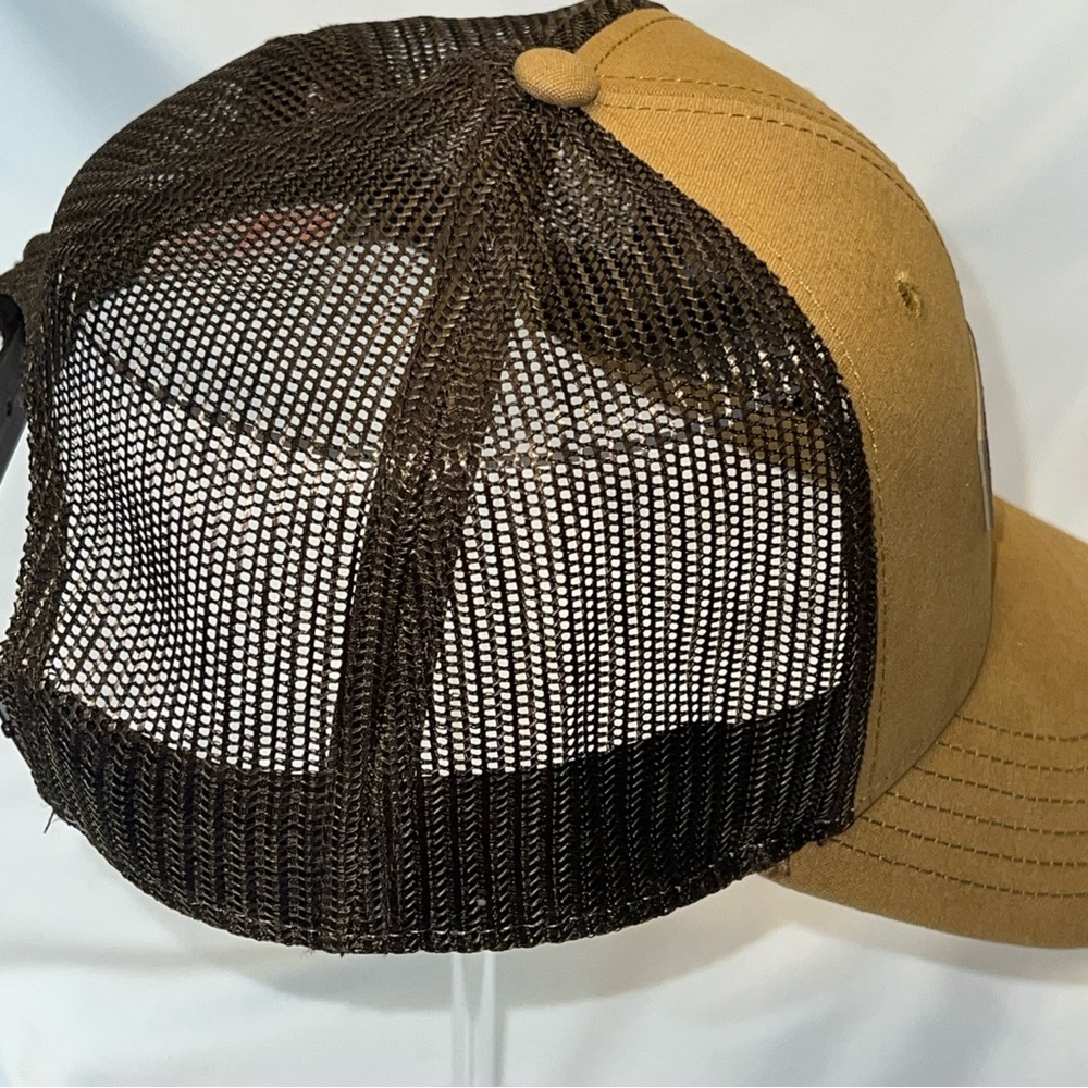 Snap On Tools Leather Patch Brown Mesh Snapback Trucker Hat Cap - Picture 4 of 11